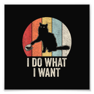 Retro I Do What I Want Cat Shirt Cat Lover Owner G Photo Print