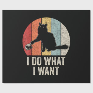 Retro I Do What I Want Cat Shirt Cat Lover Owner G Wrapping Paper