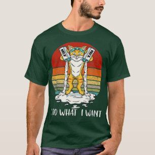 Retro I Do What I Want My Black Cat Kitty Lovers T-Shirt