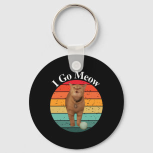 Retro I Go Meow Funny Cat Singing Meme Key Ring