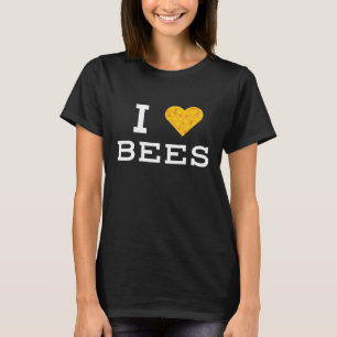 Retro I Heart Bees Honeycomb Beekeeper Apiarist Co T-Shirt