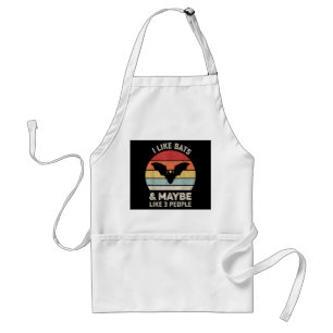 Retro I Like Bats Shirt Animal Bat Lover Gift Vint Standard Apron