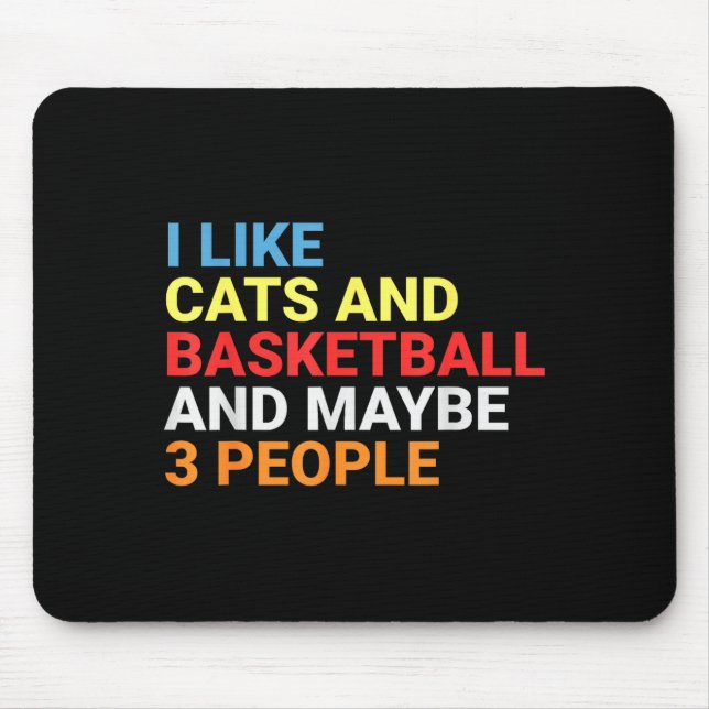 Retro I Like Cats And Basketball Lover Funny Cat  Mouse Pad (Front)