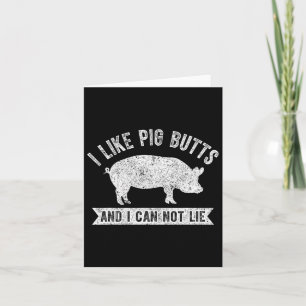 Retro I Like Pig Butts And I Can Not Lie Funny Bbq Card