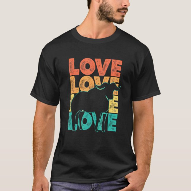 Retro I Love Buffalo Idea For Bison T-Shirt (Front)