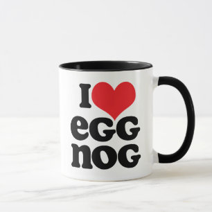 Retro I Love Eggnog Ringer Mug
