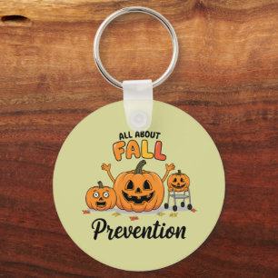 Retro I Love Fall Prevention Fall Occupational Key Ring