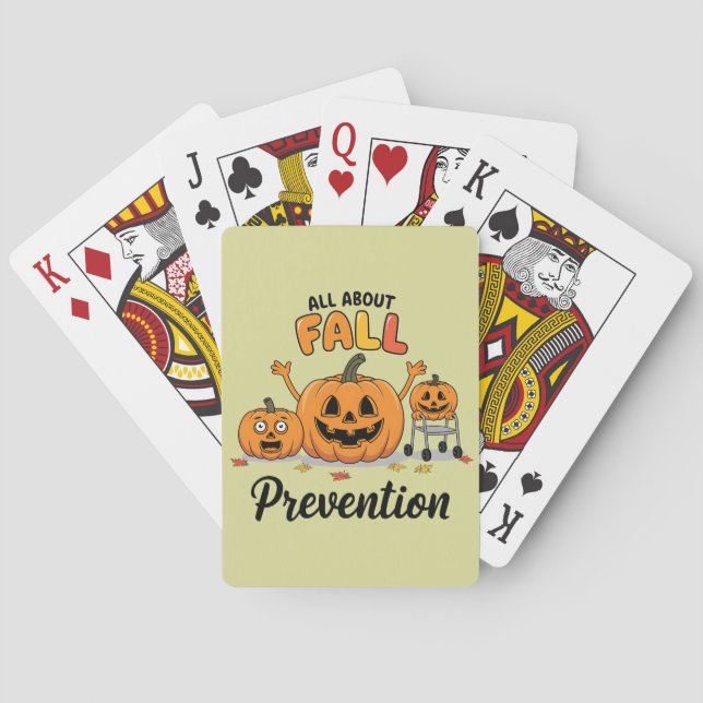 Retro I Love Fall Prevention Fall Occupational  Playing Cards (Back)