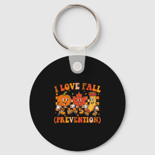 Retro I Love Fall Prevention Fall Physical Therapy Key Ring