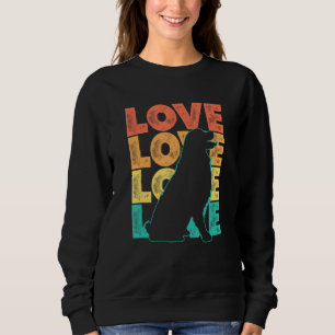 Retro I Love My Bernese Mountain Dog Theme Design Sweatshirt