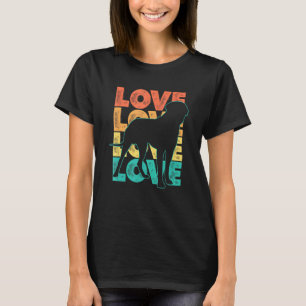 Retro I Love My English Mastiff Dog Theme Design T-Shirt