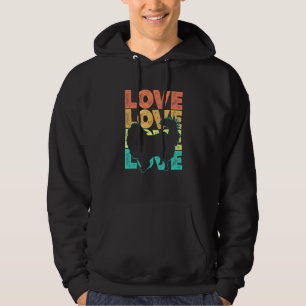 Retro I Love My Japanese Chin Dog Theme Design Hoodie