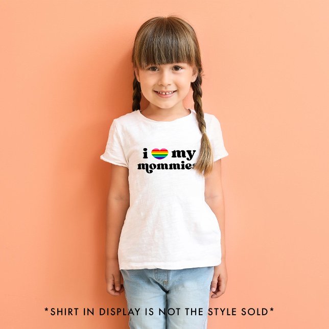 Retro I Love My Mommies Queer Moms Rainbow Baby T-Shirt (Creator Uploaded)