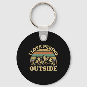 Retro I Love Peeing Outside Camping Hiking Camper Key Ring