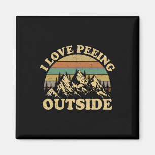 Retro I Love Peeing Outside Camping Hiking Camper Magnet