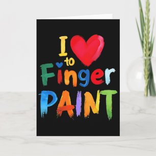 Retro I Love To Finger Paint Cute Couple Funny Val Card