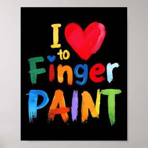 Retro I Love To Finger Paint Cute Couple Funny Val Poster