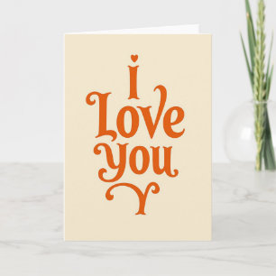 Retro I Love You Greeting Card
