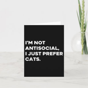 Retro I’m Not Antisocial I Just Prefer Cats Funny  Card
