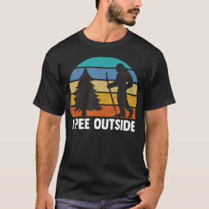 Retro I Pee Outside Bigfoot Funny Camping Hiking O T-Shirt