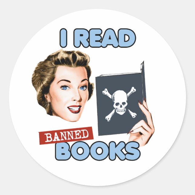 Retro I read banned books Classic Round Sticker (Front)