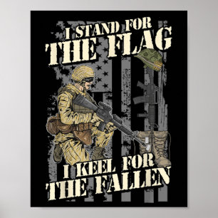 Retro I Stand For The Flag Kneel For The Fallen Me Poster
