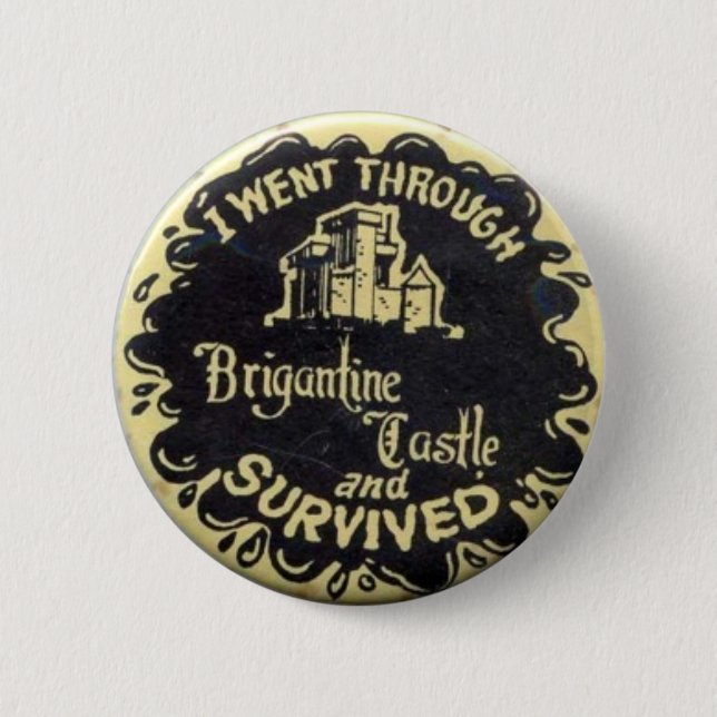 Retro I Survived Brigantine Castle Pin (Front)