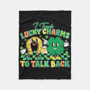 Retro I Teach Lucky Charms To Talk Ck St Patricks Fleece Blanket