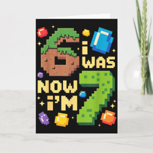 Retro I Was 6 Now I'm 7 Birthday Gift For Boys Kid Card
