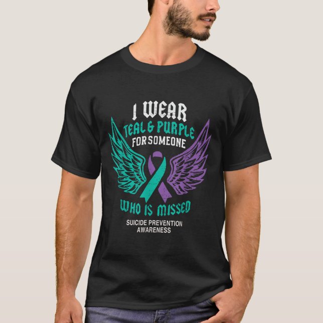 Retro I Wear Teal &amp; Purple For Someone Who Is  T-Shirt (Front)