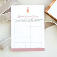 Retro Ice Cream Bridal Shower Bingo Game Inv