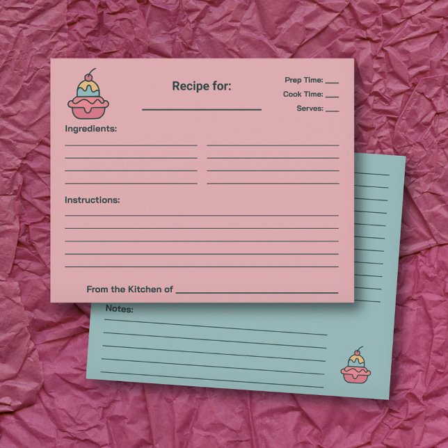 Retro Ice Cream Bridal Shower Recipe Card (Retro Ice Cream Bridal Shower Recipe Card)