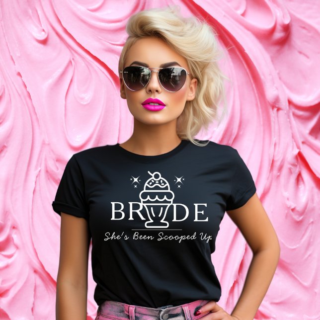 Retro Ice Cream "Bride" Scooped Up Matching T-Shirt (Retro Ice Cream "Bride" Scooped Up Matching T-Shirt)
