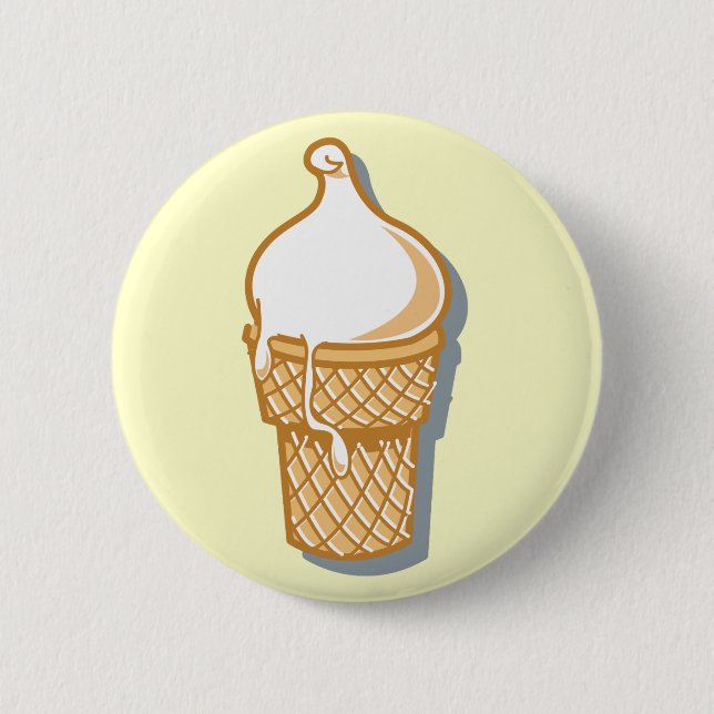 retro ice cream cone 6 cm round badge (Front)