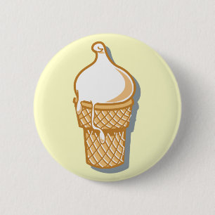 retro ice cream cone 6 cm round badge