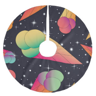 Retro Ice Cream, Cosmic Neon. Brushed Polyester Tree Skirt