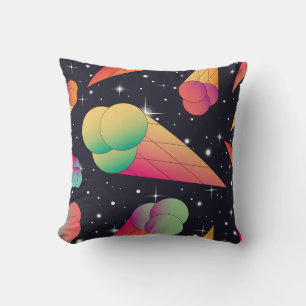 Retro Ice Cream, Cosmic Neon. Cushion