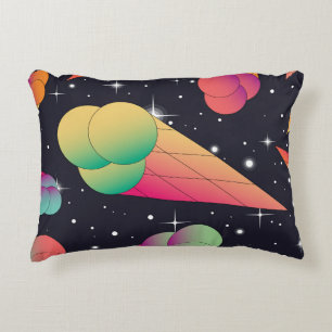Retro Ice Cream, Cosmic Neon. Decorative Cushion