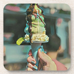 Retro ice cream popsicle coaster