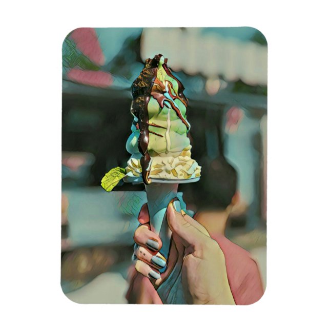 Retro ice cream popsicle magnet (Vertical)