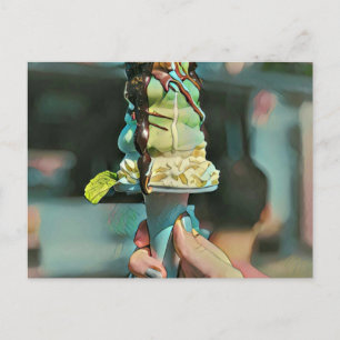 Retro ice cream popsicle postcard