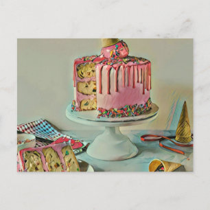 Retro ice cream popsicle postcard