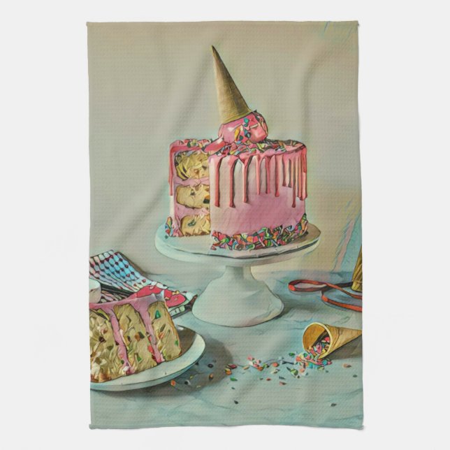 Retro ice cream popsicle tea towel (Vertical)