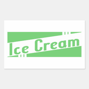 retro ice cream rectangular sticker