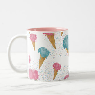 Retro Ice Cream & Sprinkles Two-Tone Coffee Mug