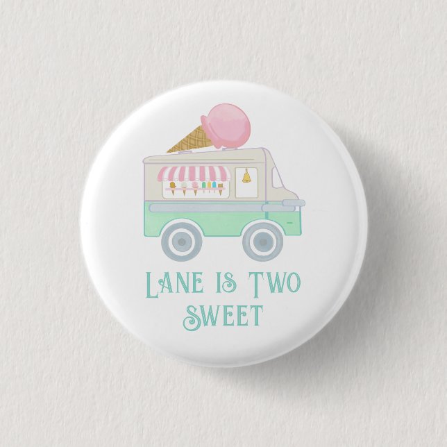 Retro Ice Cream Truck Birthday Party 3 Cm Round Badge (Front)