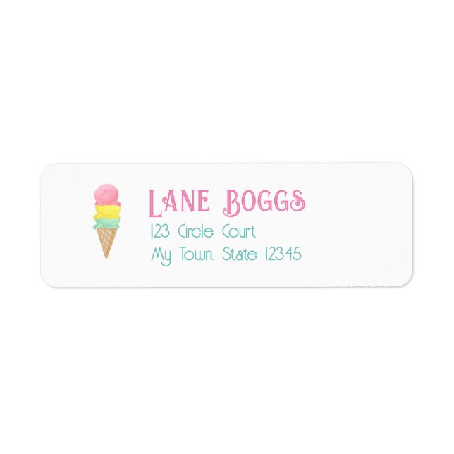 Retro Ice Cream Truck Birthday Party Return Address Label (Front)