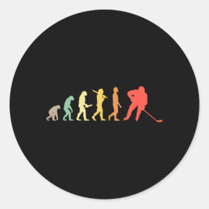 Retro Ice Hockey Evolution Gift For Ice Hockey Classic Round Sticker