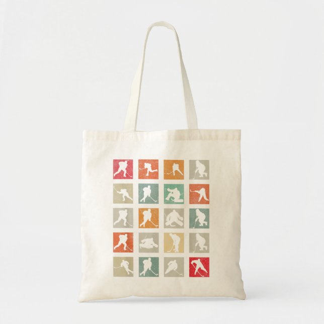 Retro Ice Hockey Player Hockey Lover Tote Bag (Front)