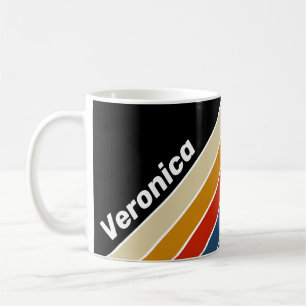 Retro Ice Rainbow Striped with Name Coffee Mug